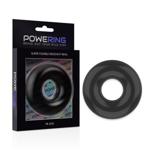 POWERING - SUPER FLEXIBLE Y RESISTENTE ANILLO PENE  5CM PR03 NEGRO