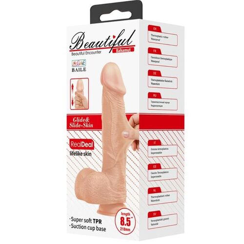 BAILE - BEAUTIFUL ENCOUNTER BAHAMUT DILDO REALISTICO FLEXIBLE 21.8 CM NATURAL