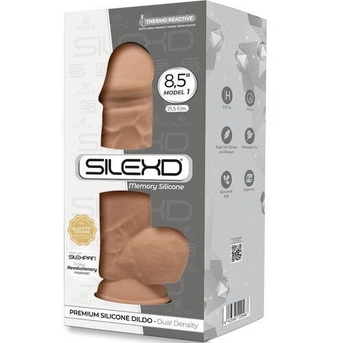 SILEXD - MODELO 1 PENE REALISTICO SILICONA PREMIUM SILEXPAN CARAMELO 21.5 CM