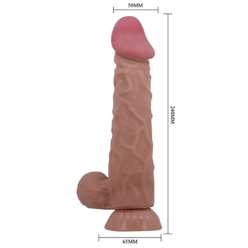 PRETTY LOVE - SLIDING SKIN SERIES DILDO REALSTICO CON VENTOSA PIEL DESLIZANTE MORENO 24 CM