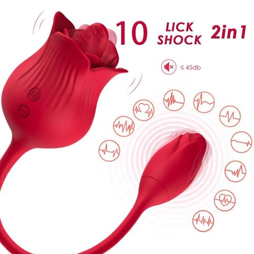 ARMONY - ROSA VIBRADOR ESTIMULADOR CLTORIS CON COLA 10 MODOS ROJO