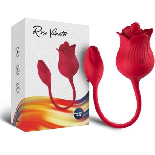 ARMONY - ROSA VIBRADOR ESTIMULADOR CLTORIS CON COLA 10 MODOS ROJO