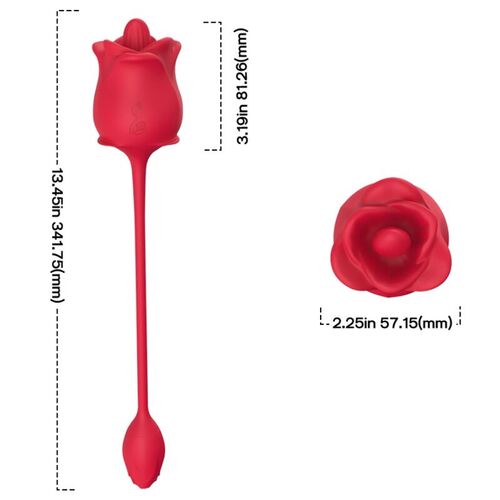 ARMONY - ROSA 2 EN 1 ESTIMULADOR SUCCIN & VIBRADOR 10 MODOS CON COLA ROJO