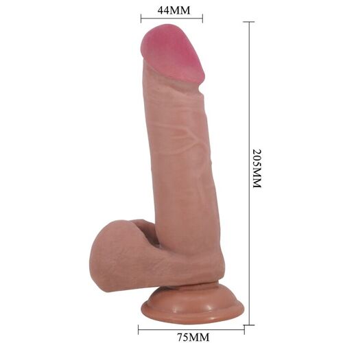 PRETTY LOVE - SLIDING SKIN SERIES DILDO REALSTICO CON VENTOSA PIEL DESLIZANTE MULATO 20.5 CM