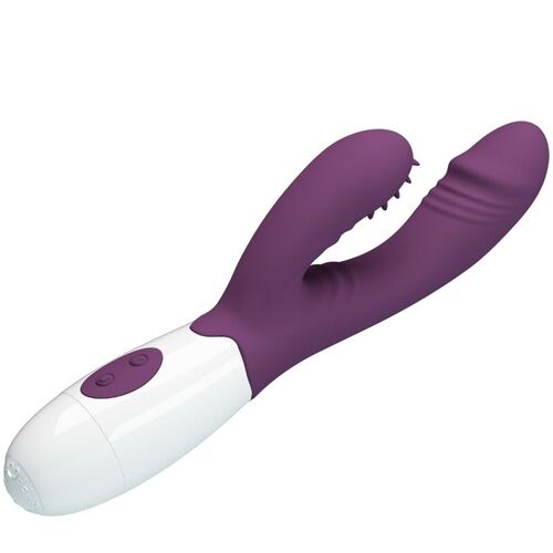 PRETTY LOVE - BUTTERFLY KISS VIBRADOR RABBIT & ESTIMULADOR PUNTO G MORADO