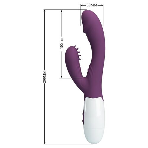 PRETTY LOVE - BUTTERFLY KISS VIBRADOR RABBIT & ESTIMULADOR PUNTO G MORADO