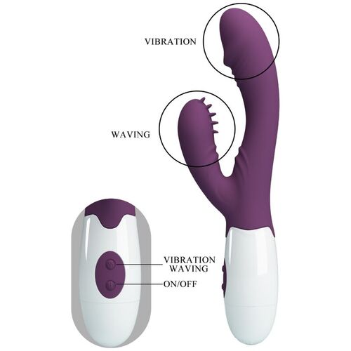 PRETTY LOVE - BUTTERFLY KISS VIBRADOR RABBIT & ESTIMULADOR PUNTO G MORADO