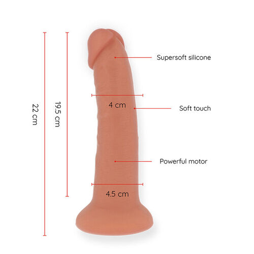 ONINDER - LARGE BOGOT DILDO VIBRADOR 9 VELOCIDADES NATURAL 22 CM -O- 4.5 CM - APP GRATUITA