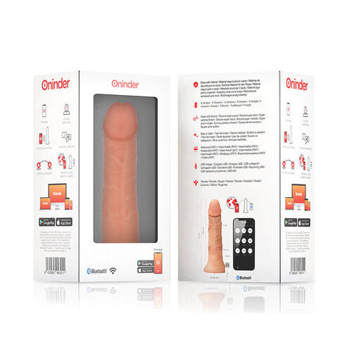 ONINDER - LARGE BOGOT DILDO VIBRADOR 9 VELOCIDADES NATURAL 22 CM -O- 4.5 CM - APP GRATUITA