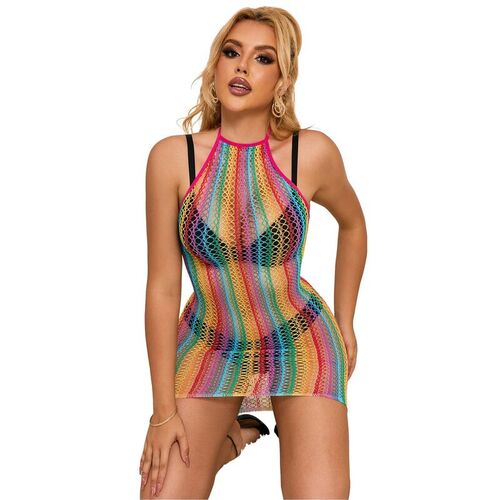 SUBBLIME - 952341 BODYSTOCKING DE REJILLA ARCOIRIS TALLA ÚNICA