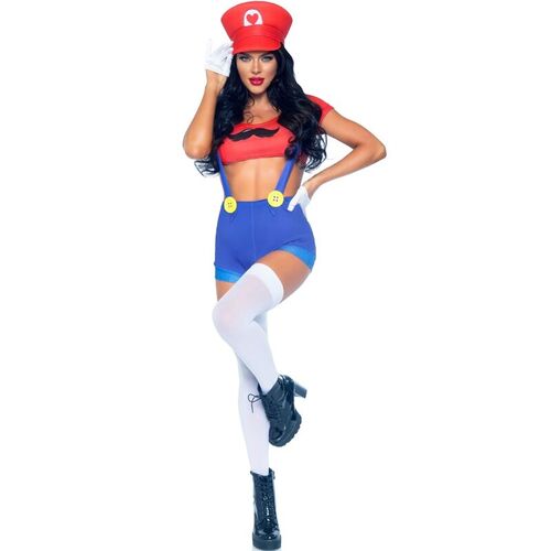 LEG AVENUE - DISFRAZ SEXY MARIO BROS ROJO/AZUL M