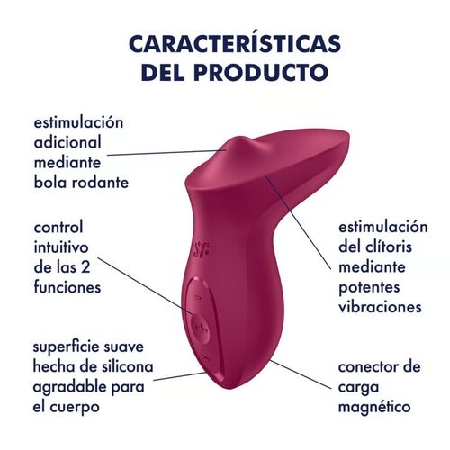 SATISFYER - EXCITERRR VIBRADOR LAY-ON CLÍTORIS BERRY